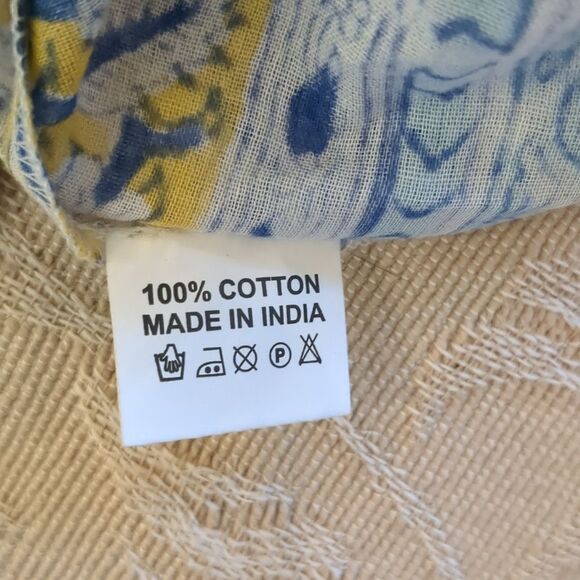 Dolma Women's Blouse S/M Indian Hand Block Print Top 100% Cotton Bell Sleeves - Picture 12 of 12